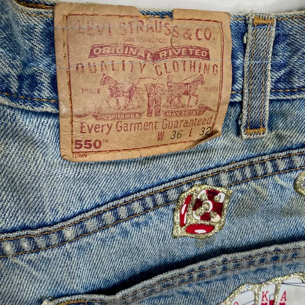 Las Vegas Vintage UNIQUE Hand Crafted Jean Shoulder Bag Made from Levi's 550
